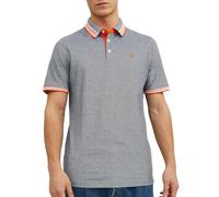 Jack & Jones Men's Jjepaulos Polo Ss Noos Polo Shirt, Navy Blazer/Detail: Neon, L