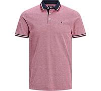 Jack & Jones Men's Jjepaulos Polo Ss Noos Polo Shirt, Rio Red, XXL
