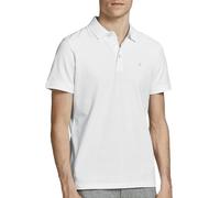 Jack & Jones Men's Jjepaulos Polo Ss Noos Polo Shirt, White/Detail: Tonal/Vapor Blue/Slim, M