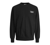 JACK & JONES Men's Jjeriley Sweat Crew Neck Sn Sweatshirt, Black, L