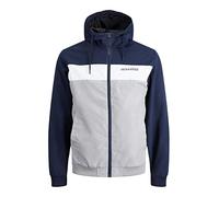 JACK & JONES Men's Jjerush Blocking Hood Bomber Jacket, Blazer navy, L