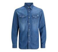 Jack & Jones Men's Jjesheridan Shirt L/S Denim Shirt, Blue (Medium Blue Denim Fit Slim), S