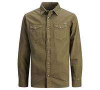 Jack & Jones Men's JJESHERIDAN Shirt L/S NOOS, Forest Night, L