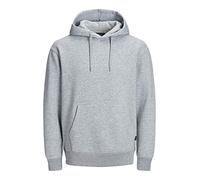 JACK & JONES Men's Jjesoft Sweat Hood Noos Hooded Sweatshirt, Grey (Light Grey Melange Fit Relax), XL