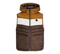 JACK & JONES Men's Jjesprint Bodywarmer Hood Vest, Mulch/Detail:Monks Robe/Moonbeam Blocking, S