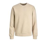 JACK & JONES Mens Jjestar Basic Crew Neck Sweatshirt, Beige, S UK