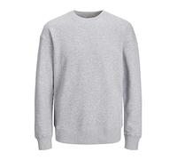 JACK & JONES Men's JJESTAR Basic Sweat Crew Neck Sweatshirt, Light Grey Melange, S