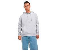 JACK&JONES Men's JJESTAR Basic Sweat Hood Sweatshirt, Light Grey Melange, XL