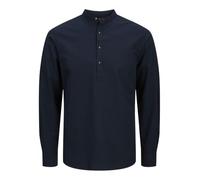 JACK & JONES Men's Jjesummer Half Placket Shirt LS Sn Long Sleeve, Blazer Navy, XL