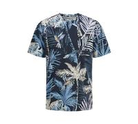 JACK & JONES Men's Jjhawaii AOP Tee SS Crew Neck, Sky Captain, XXL