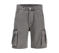 JACK & JONES Men's Jjialex Cargo Shorts Sq 888, Grey Denim, S