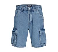 JACK & JONES Men's Jjialex Cargo Shorts Sq 888, Light Blue (Light Blue Denim), S