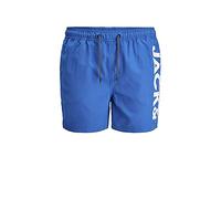 JACK & JONES Men's Jjibali Jjswim Shorts AKM Logo STS Board Shorts