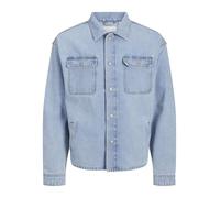 JACK & JONES Men's Jjichase Jjover Shirt Mf 903 Noos Long Sleeve, Light Blue (Light Blue Denim), XXL