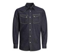 JACK & JONES Men's Jjireno Jjshirt Mf 241 Shirt, Blue Denim, S