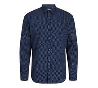 JACK & JONES Men's Jjjoe Ls Ss24 Print Shirt, Medieval Blue/AOP: Ditsy AOP S24, S
