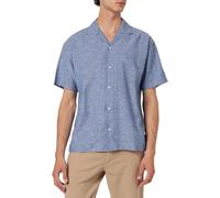 JACK & JONES Men's Jjlinen Resort Shirt Ss, Faded Denim, S