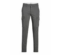 JACK & JONES Men's JJMarco Cargo Jogger Sweatpants Cuffed Track Bottom Regular fit Asphalt 28W / 30L