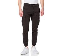 JACK & JONES Men's JJMarco Cargo Jogger Sweatpants Cuffed Track Bottom Slim fit Black 30W / 30L