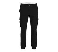 JACK & JONES Men's JJMarco Cargo Jogger Sweatpants Cuffed Track Bottom Slim fit Black 36W / 34L