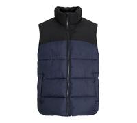JACK & JONES Men's Jjmoon Bodywarmer Stand Collar Vest, Navy Blazer/Detail: Blocking, L