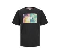 JACK & JONES Men's Jjnavin Tee SS Crew Neck T-Shirt, Black, XS