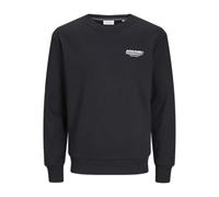 JACK & JONES Men's Jjolive Sweat Crew Neck Sweatshirt, Black/Print, M