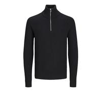 JACK & JONES Men's Jjpannel Knit Half Zip Aw24 Jumper, Black, M