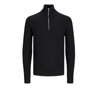 JACK & JONES Men's Jjpannel Knit Half Zip Aw24 Pls Jumper, Black, 5XL