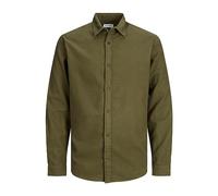 JACK & JONES Men's Jjplain Fall Solid Shirt Ls, Forest Night, XL