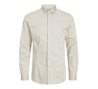 JACK & JONES Men's Jjprparma Shirt L/S Noos Long Sleeve, Moonbeam/fit: Super Slim, L