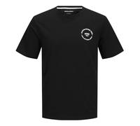 JACK & JONES Men's Jjsimon Tee Ss Crew Neck T-Shirt, Black/Print:Small, S