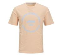 JACK & JONES Men's Jjsimon Tee SS Crew Neck T-Shirt, Peach Parfait/Print: Big, L