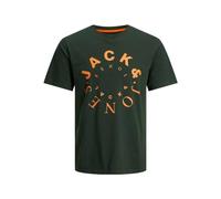 JACK & JONES Men's Jjwarrior Tee SS Crew Neck T-Shirt, Mountain View/Print:Big, XS