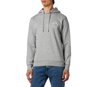 JACK & JONES Men's Jjwarrior Ub Sweat Hood Sweatshirt, Light Grey Melange/Print: Small, XL