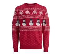 JACK & JONES Men's Jjxmas Andrew Knit Crew Neck, True red, L
