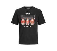 JACK & JONES Men's Jjxmas Funny Tee SS Crew Neck T-Shirt, Black, M