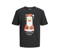 JACK & JONES Men's Jjxmas Jolly Tee SS Crew Neck T-Shirt, Black, XL