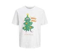 JACK & JONES Men's Jjxmas Jolly Tee SS Crew Neck T-Shirt, Bright White, XL