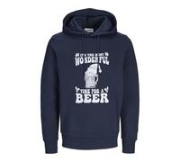 JACK & JONES Men's Jjxmas One Colour Funny Sweat Hood Sweatshirt, Sky Captain, M