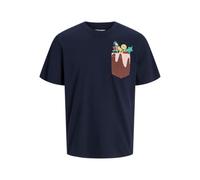 JACK & JONES Men's Jjxmas Pocket Tee SS Crew Neck T-Shirt, Sky Captain, M