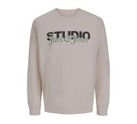 JACK & JONES Men's Jjyuki Tee Ls Crew Neck Bf, Moonbeam, S