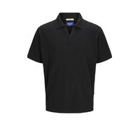 JACK & JONES Men's Joracapulco Texture Polo SS, Black, S