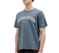 JACK & JONES Men's Joralmeria Bold Branding Tee Ss Cn, Stormy Weather, S