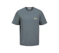 JACK & JONES Men's Joralmeria Chain Stitch Tee SS Crew Neck, Stormy Weather, M