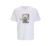 JACK & JONES Men's Joralmeria Front Tee SS Crew Neck, Bright White, XS