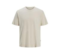 JACK & JONES Men's Joralmeria Stamp Tee SS Crew Neck, Antique White, L