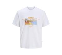 JACK & JONES Men's Joralmeria Stamp Tee SS Crew Neck, Bright White, M