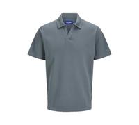 JACK & JONES Men's Joralmeria Texture Polo SS, Stormy Weather, S