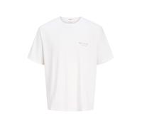 JACK & JONES Men's Joralmeria World Tee SS Crew Neck, Bright White, M